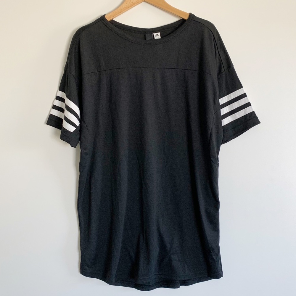 Adidas Women’s Striped Sleeve Tee | Black/White
